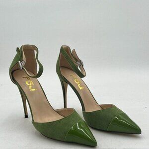 FSJ Women Stiletto High Heels D'Orsay Pumps Pointed Closed Point Toe Ankle Strap